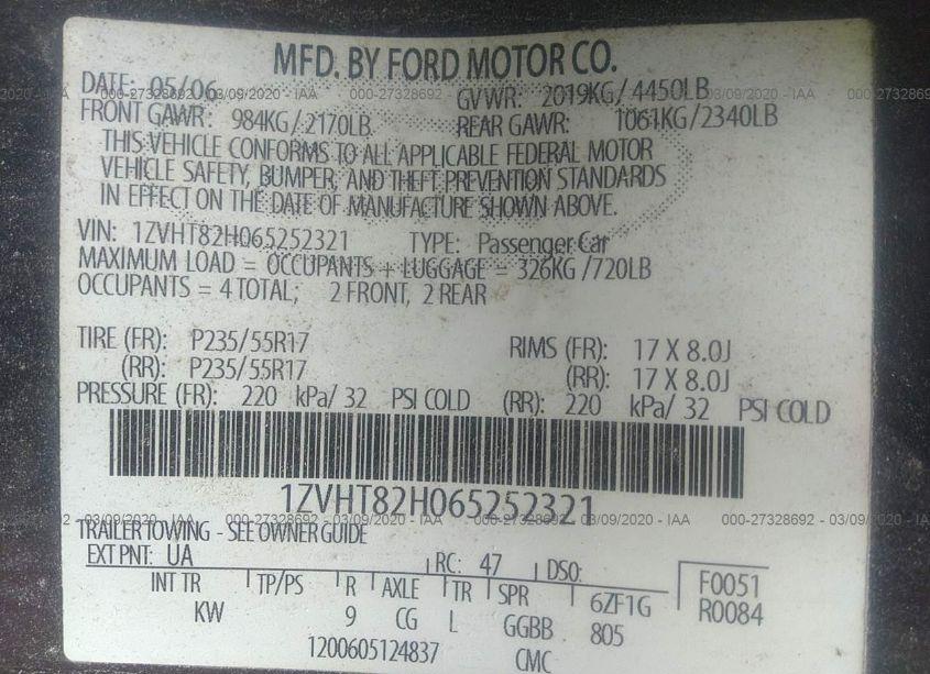 Photo 9 of 2006 Ford Mustang GT (VIN 1ZVHT82H065252321)