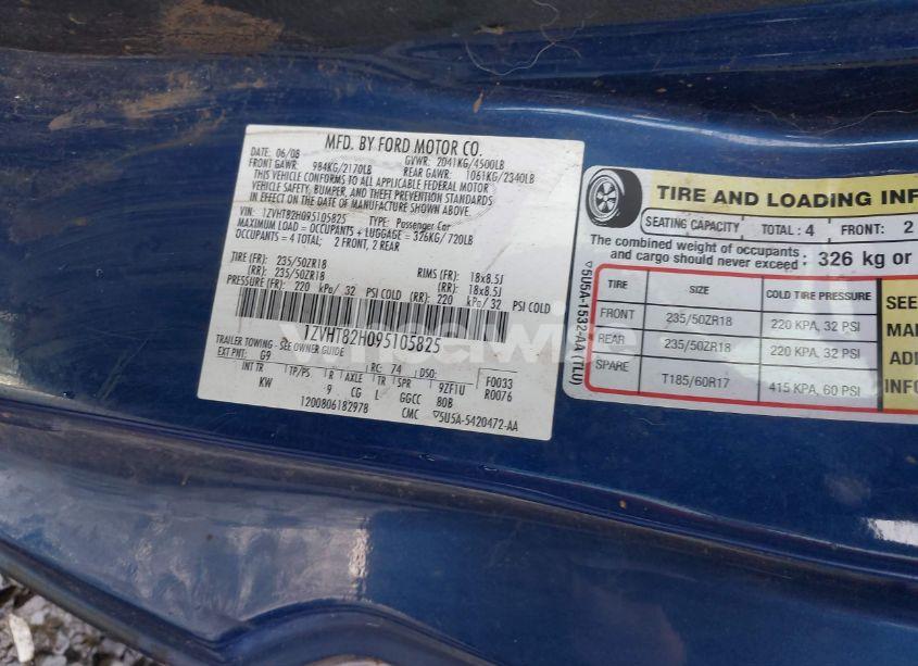 Photo 9 of 2009 Ford Mustang GT/GT PREMIUM (VIN 1ZVHT82H095105825)