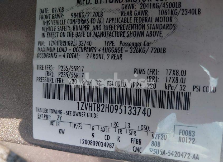 Photo 9 of 2009 Ford Mustang GT/GT PREMIUM (VIN 1ZVHT82H095133740)