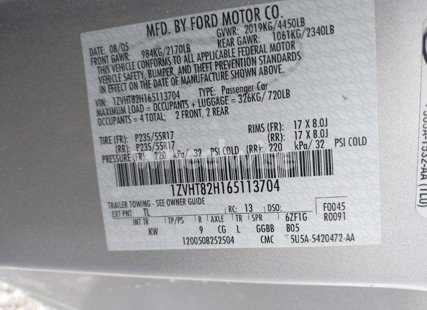 Photo 9 of 2006 Ford Mustang GT (VIN 1ZVHT82H165113704)