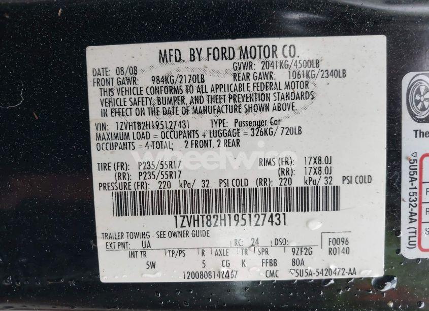 Photo 9 of 2009 Ford Mustang GT PREMIUM (VIN 1ZVHT82H195127431)