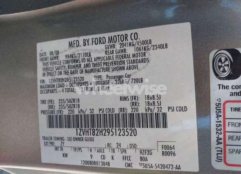 Photo 9 of 2009 Ford Mustang GT/GT PREMIUM (VIN 1ZVHT82H295123520)