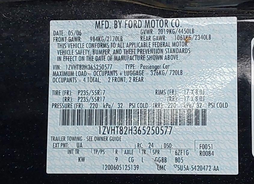 Photo 9 of 2006 Ford Mustang GT (VIN 1ZVHT82H365250577)