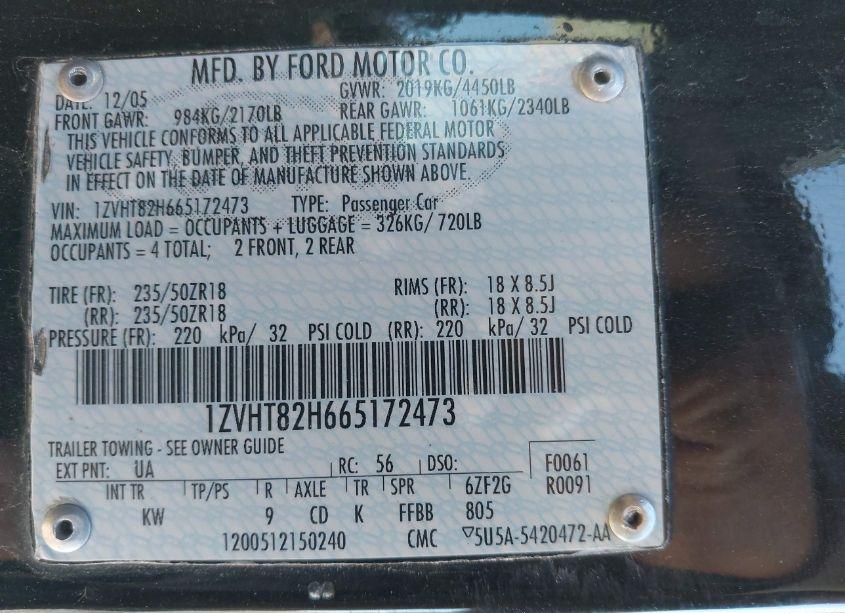 Photo 9 of 2006 Ford Mustang GT (VIN 1ZVHT82H665172473)