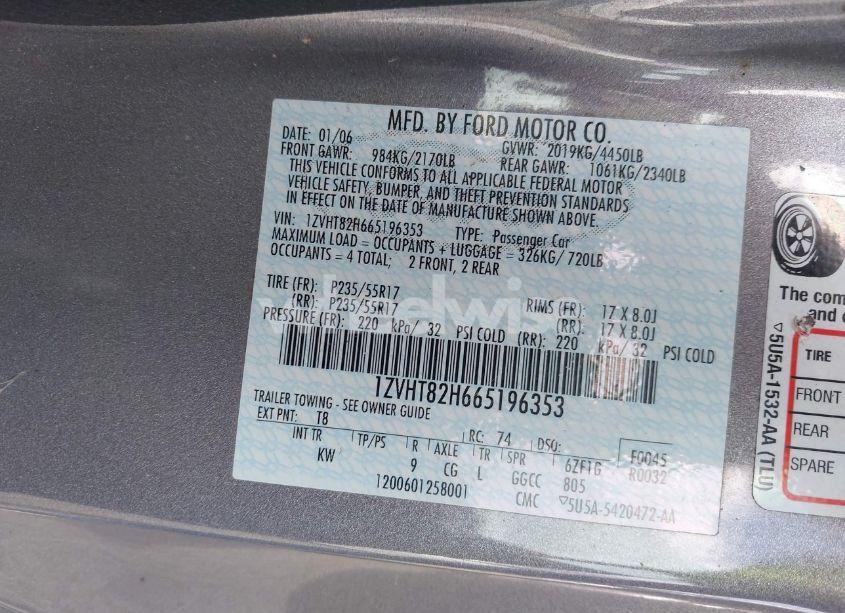 Photo 9 of 2006 Ford Mustang GT (VIN 1ZVHT82H665196353)