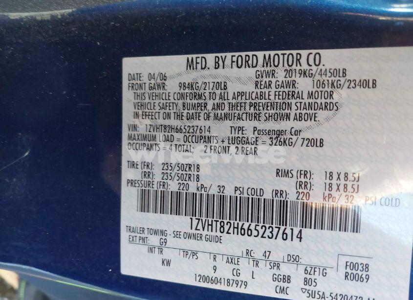 Photo 9 of 2006 Ford Mustang GT (VIN 1ZVHT82H665237614)