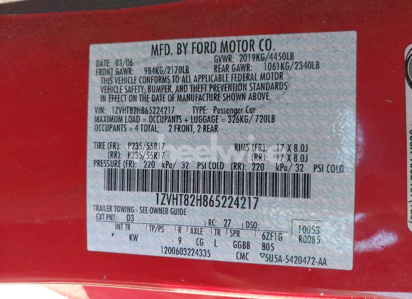 Photo 9 of 2006 Ford Mustang GT (VIN 1ZVHT82H865224217)