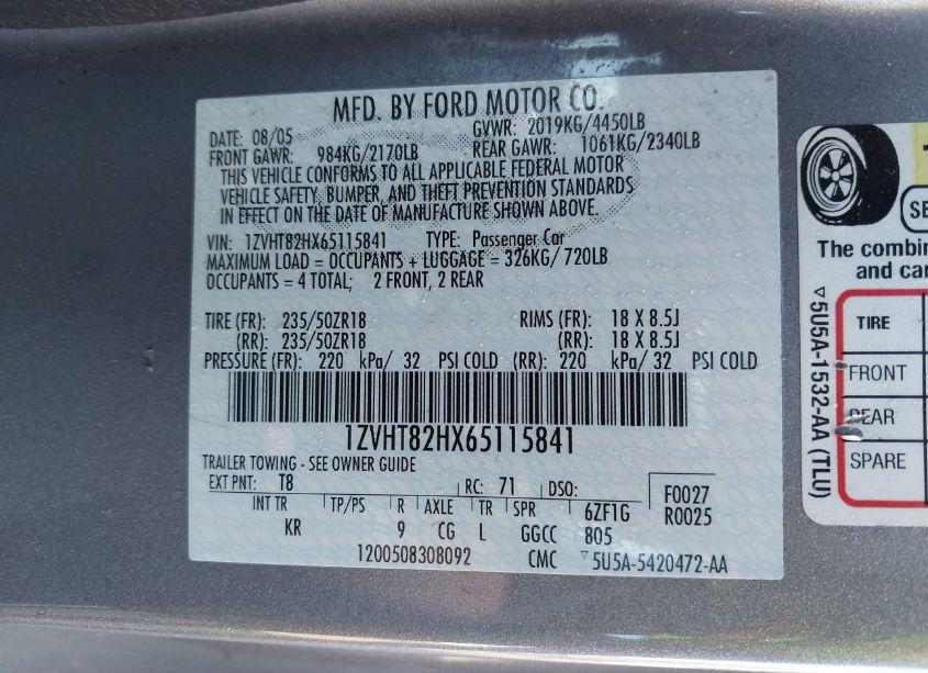 Photo 9 of 2006 Ford Mustang GT (VIN 1ZVHT82HX65115841)