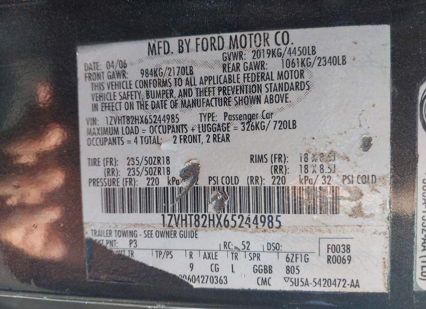 Photo 9 of 2006 Ford Mustang GT (VIN 1ZVHT82HX65244985)