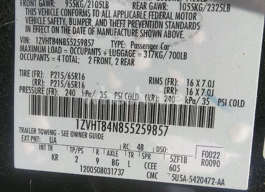 Photo 9 of 2005 Ford Mustang (VIN 1ZVHT84N855259857)