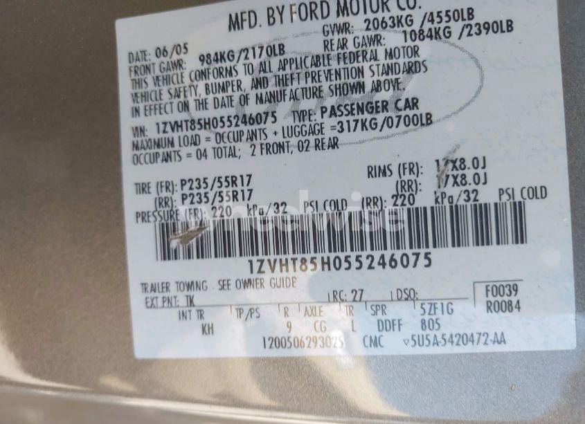 Photo 9 of 2005 Ford Mustang GT (VIN 1ZVHT85H055246075)