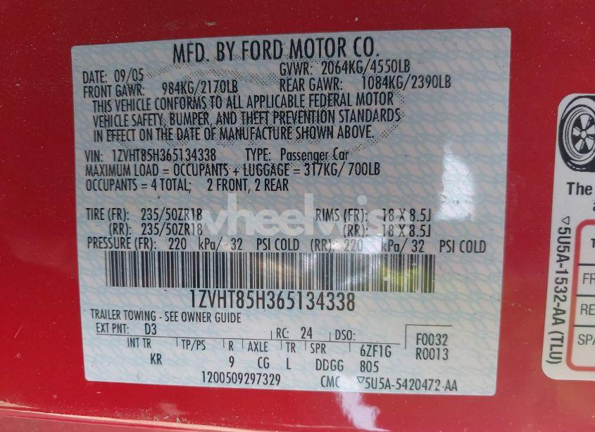 Photo 9 of 2006 Ford Mustang GT (VIN 1ZVHT85H365134338)