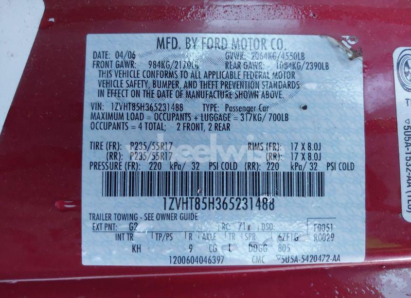 Photo 9 of 2006 Ford Mustang GT (VIN 1ZVHT85H365231488)