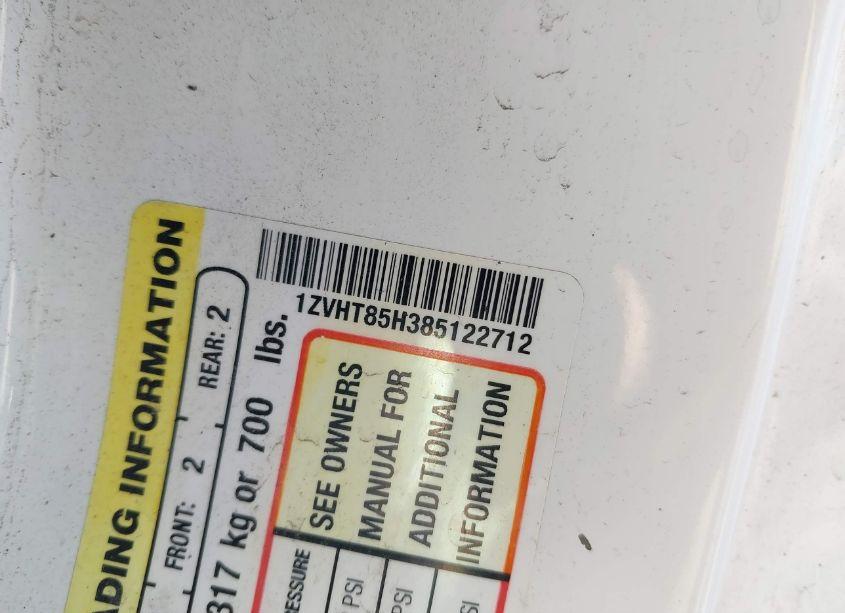 Photo 9 of 2008 Ford Mustang GT PREMIUM (VIN 1ZVHT85H385122712)