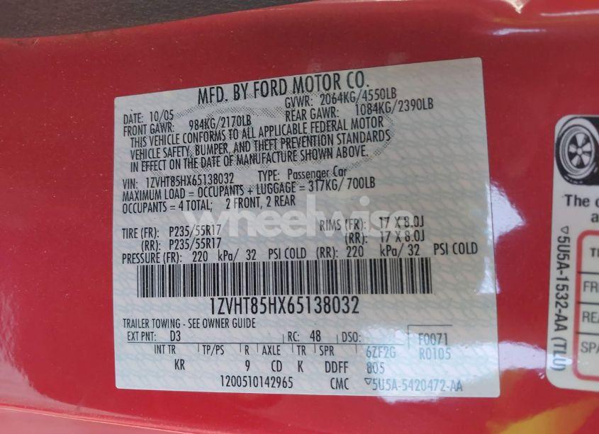 Photo 9 of 2006 Ford Mustang GT (VIN 1ZVHT85HX65138032)