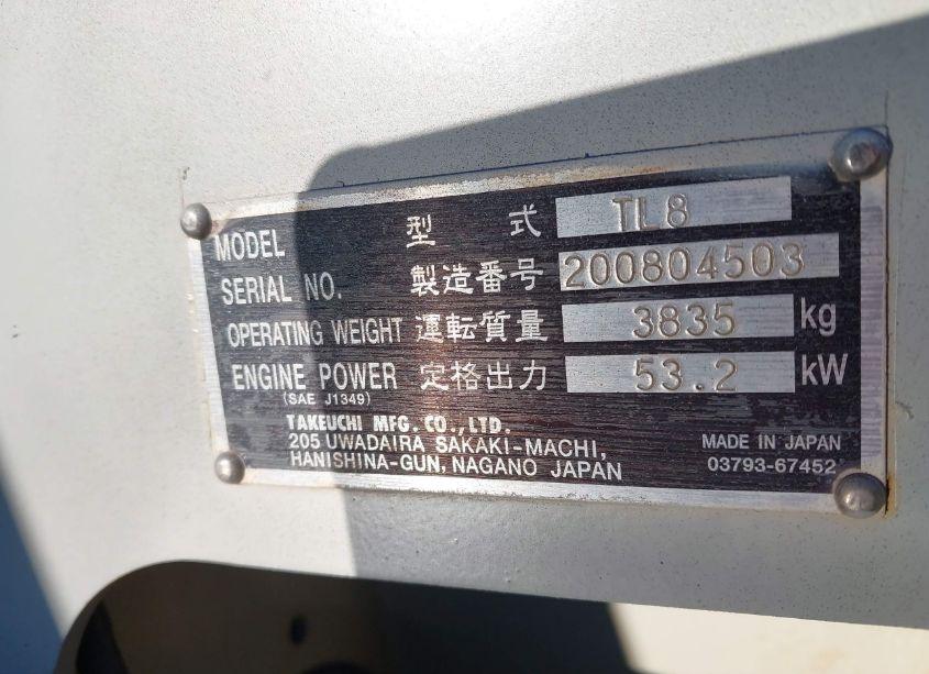 Photo 9 of 2017 Takeuchi Other N/A (VIN 200804503)