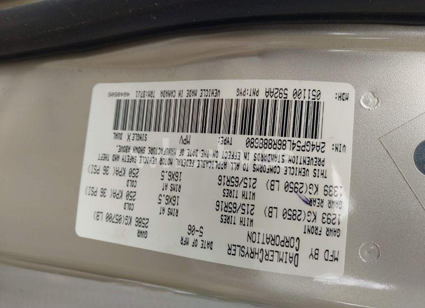 Photo 9 of 2006 Chrysler Town & COUNTRY TOURING (VIN 2A4GP54L86R888680)