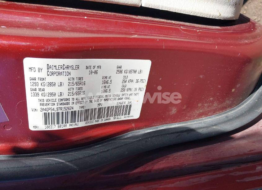 Photo 9 of 2007 Chrysler Town & COUNTRY TOURING (VIN 2A4GP54L97R152624)