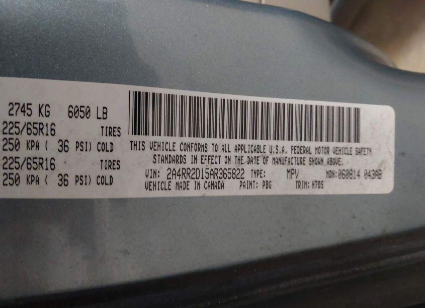 Photo 9 of 2010 Chrysler Town & COUNTRY NEW LX (VIN 2A4RR2D15AR365822)