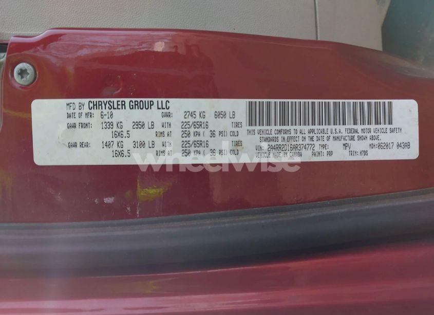 Photo 9 of 2010 Chrysler Town & COUNTRY NEW LX (VIN 2A4RR2D16AR374772)