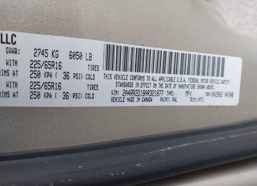 Photo 9 of 2010 Chrysler Town & COUNTRY NEW LX (VIN 2A4RR2D18AR321877)