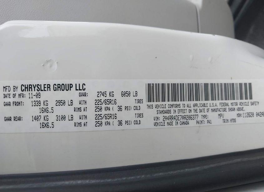 Photo 9 of 2010 Chrysler Town & COUNTRY LX (VIN 2A4RR4DE7AR206377)