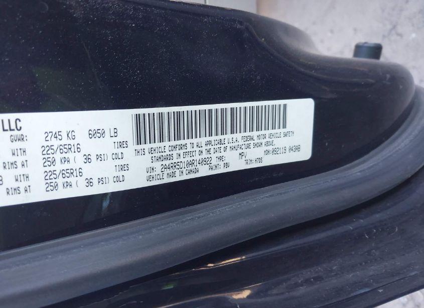 Photo 9 of 2010 Chrysler Town & COUNTRY TOURING (VIN 2A4RR5D10AR140922)