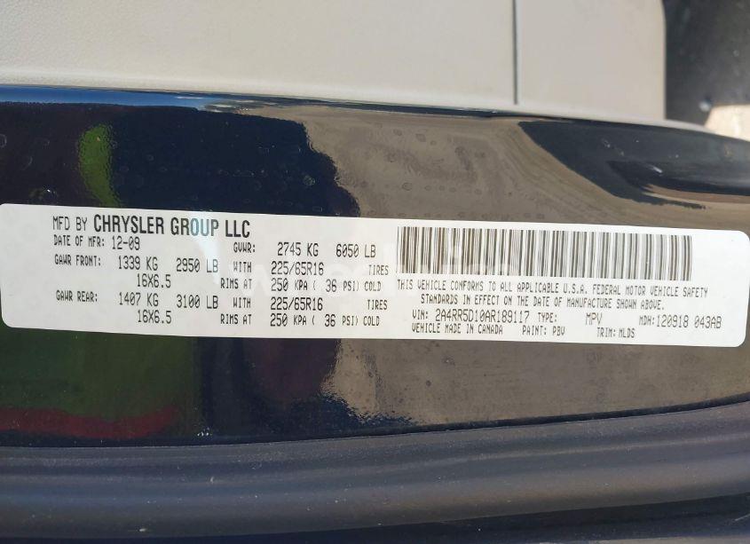 Photo 9 of 2010 Chrysler Town & COUNTRY TOURING (VIN 2A4RR5D10AR189117)