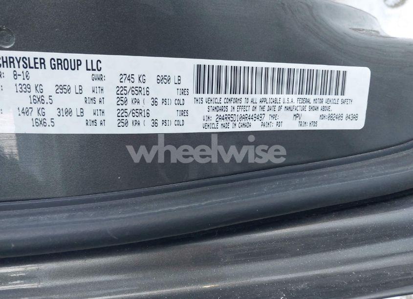 Photo 9 of 2010 Chrysler Town & COUNTRY TOURING (VIN 2A4RR5D10AR449497)