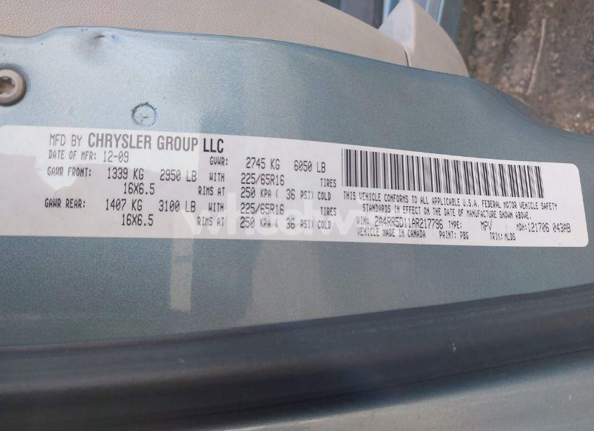 Photo 9 of 2010 Chrysler Town & COUNTRY TOURING (VIN 2A4RR5D11AR217796)