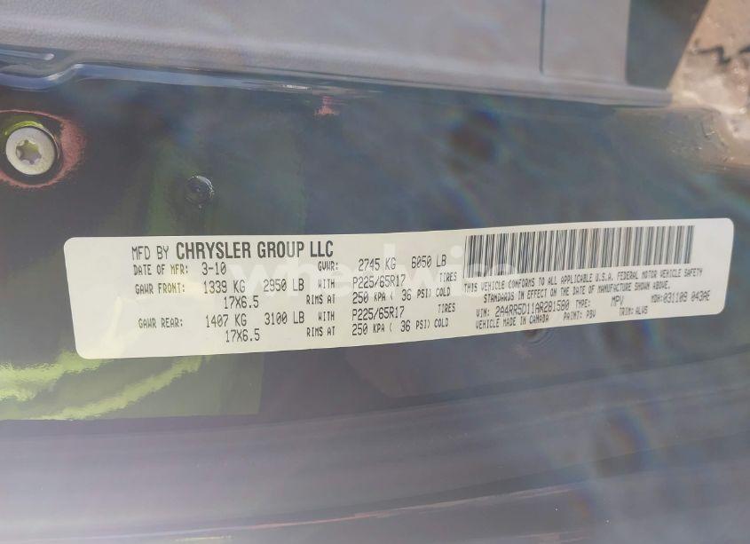 Photo 9 of 2010 Chrysler Town & COUNTRY TOURING (VIN 2A4RR5D11AR281580)