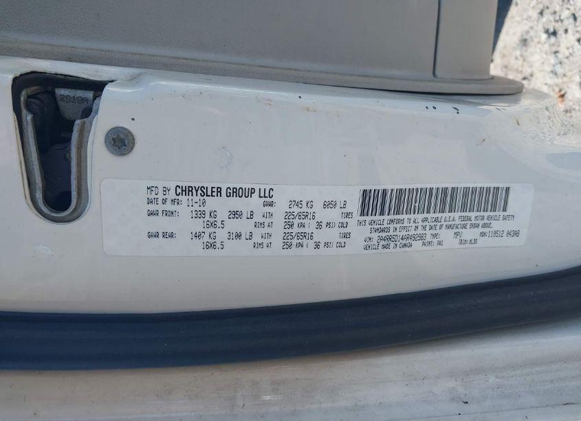 Photo 9 of 2010 Chrysler Town & COUNTRY TOURING (VIN 2A4RR5D14AR492983)