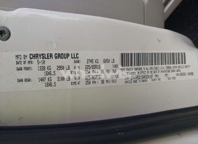 Photo 9 of 2010 Chrysler Town & COUNTRY TOURING (VIN 2A4RR5D15AR324107)