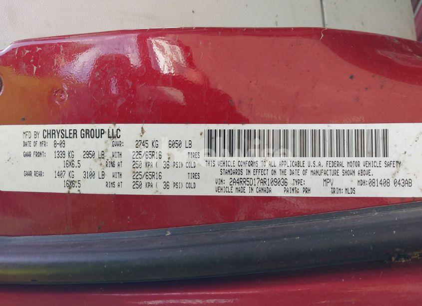 Photo 9 of 2010 Chrysler Town & COUNTRY TOURING (VIN 2A4RR5D17AR109036)