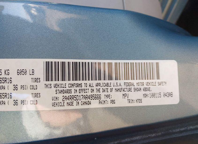 Photo 9 of 2010 Chrysler Town & COUNTRY TOURING (VIN 2A4RR5D17AR495666)