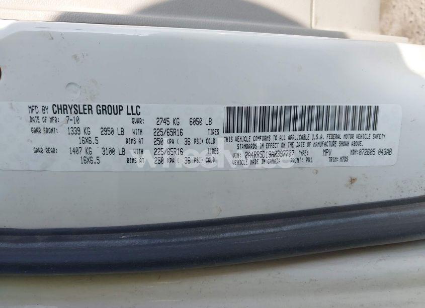 Photo 9 of 2010 Chrysler Town & COUNTRY TOURING (VIN 2A4RR5D19AR397707)