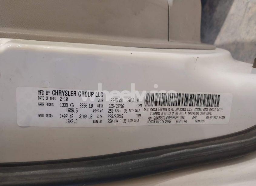 Photo 9 of 2010 Chrysler Town & COUNTRY TOURING (VIN 2A4RR5D1XAR250022)