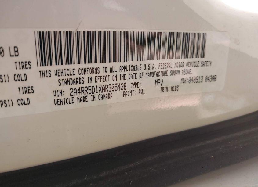 Photo 9 of 2010 Chrysler Town & COUNTRY TOURING (VIN 2A4RR5D1XAR305438)