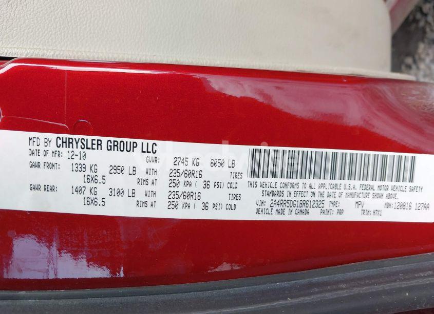 Photo 9 of 2011 Chrysler Town & COUNTRY TOURING (VIN 2A4RR5DG1BR612325)