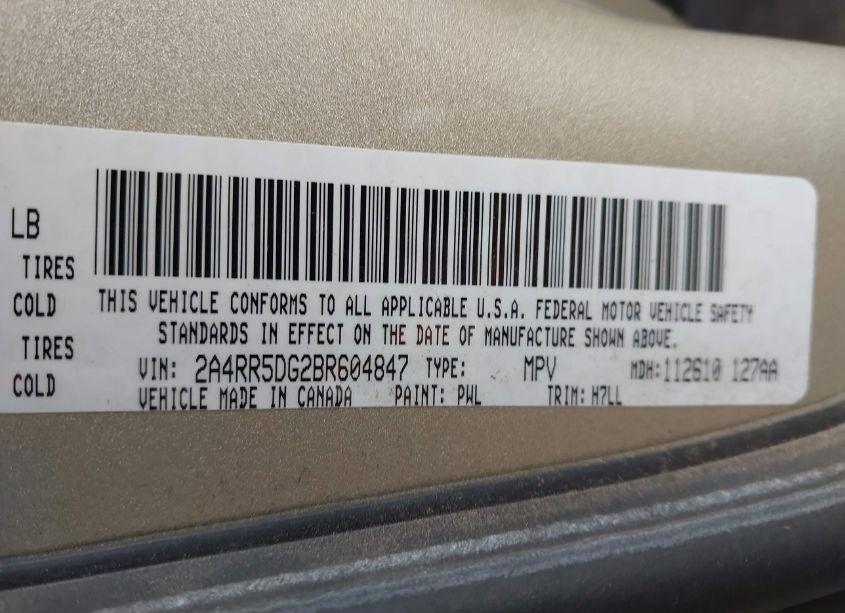 Photo 9 of 2011 Chrysler Town & COUNTRY TOURING (VIN 2A4RR5DG2BR604847)