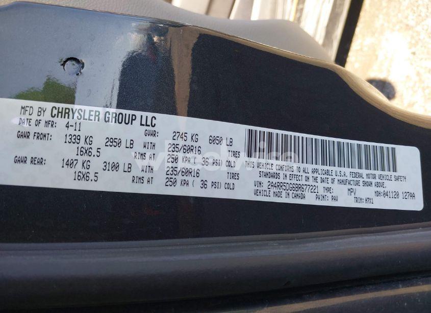 Photo 9 of 2011 Chrysler Town & COUNTRY TOURING (VIN 2A4RR5DG6BR677221)