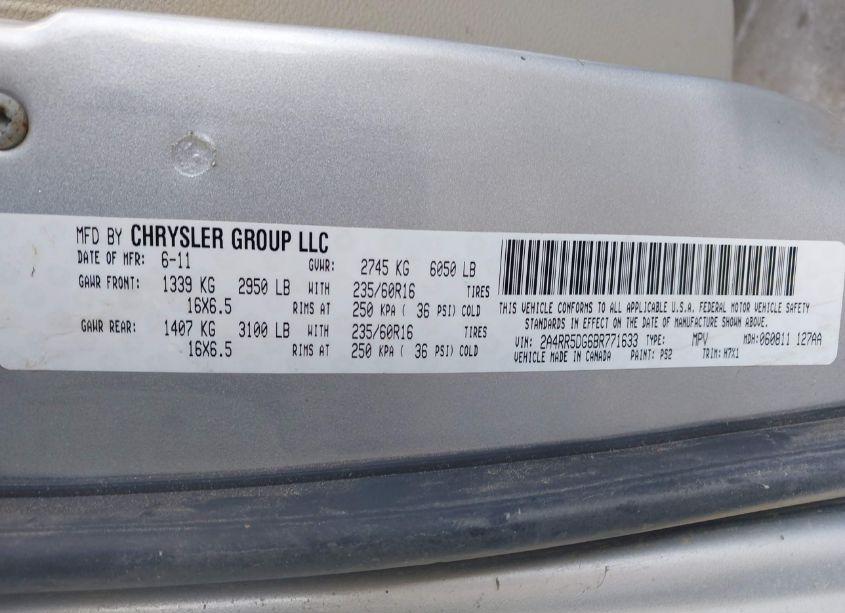 Photo 9 of 2011 Chrysler Town & COUNTRY TOURING (VIN 2A4RR5DG6BR771633)