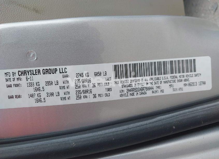 Photo 9 of 2011 Chrysler Town & COUNTRY TOURING (VIN 2A4RR5DGXBR780044)