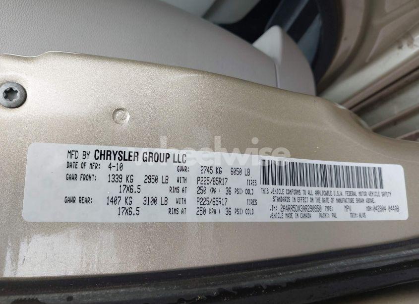 Photo 9 of 2010 Chrysler Town & COUNTRY TOURING (VIN 2A4RR5DX3AR290950)