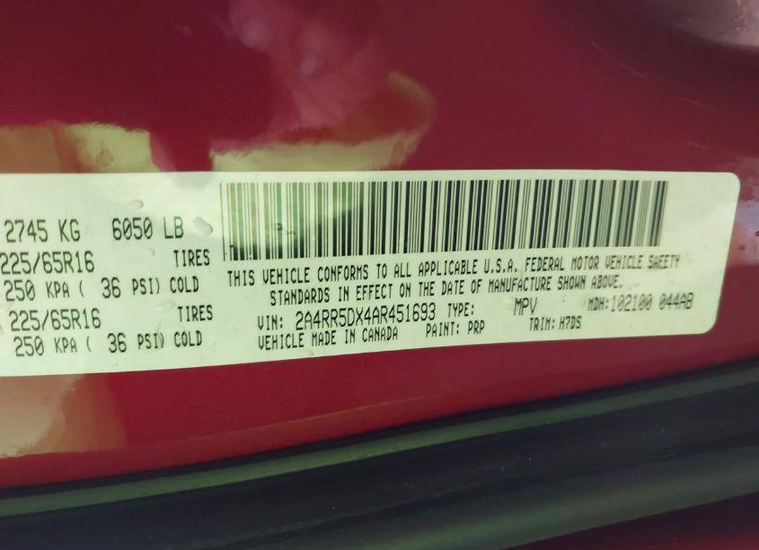 Photo 9 of 2010 Chrysler Town & COUNTRY TOURING (VIN 2A4RR5DX4AR451693)