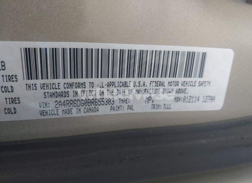 Photo 9 of 2011 Chrysler Town & COUNTRY LIMITED (VIN 2A4RR6DG0BR655303)