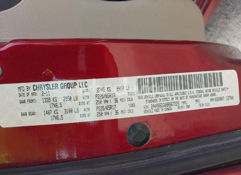 Photo 9 of 2011 Chrysler Town & COUNTRY LIMITED (VIN 2A4RR6DG0BR667225)