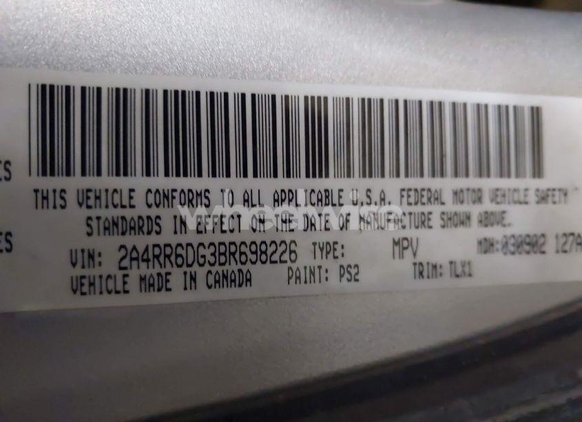 Photo 9 of 2011 Chrysler Town & COUNTRY LIMITED (VIN 2A4RR6DG3BR698226)