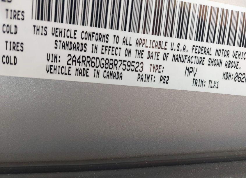 Photo 9 of 2011 Chrysler Town & COUNTRY LIMITED (VIN 2A4RR6DG8BR759523)