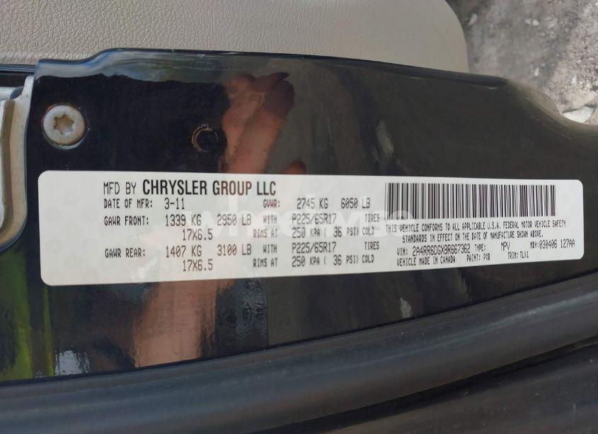 Photo 9 of 2011 Chrysler Town & COUNTRY LIMITED (VIN 2A4RR6DGXBR667362)